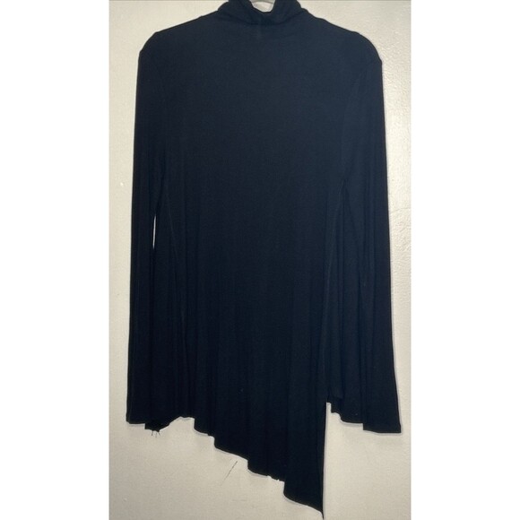 Free People Uptown Turtleneck Top XS Long Sleeve Plunging V-Neck Black Oversized - Picture 4 of 4